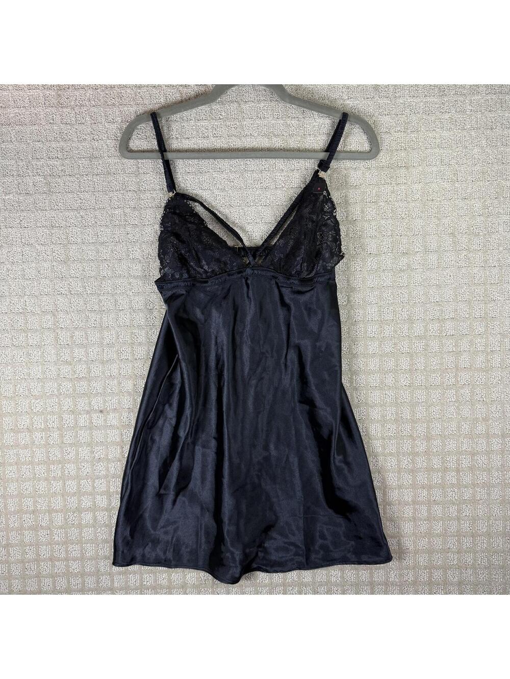 La Senza Black Lace Chemise Lingerie Medium NWT